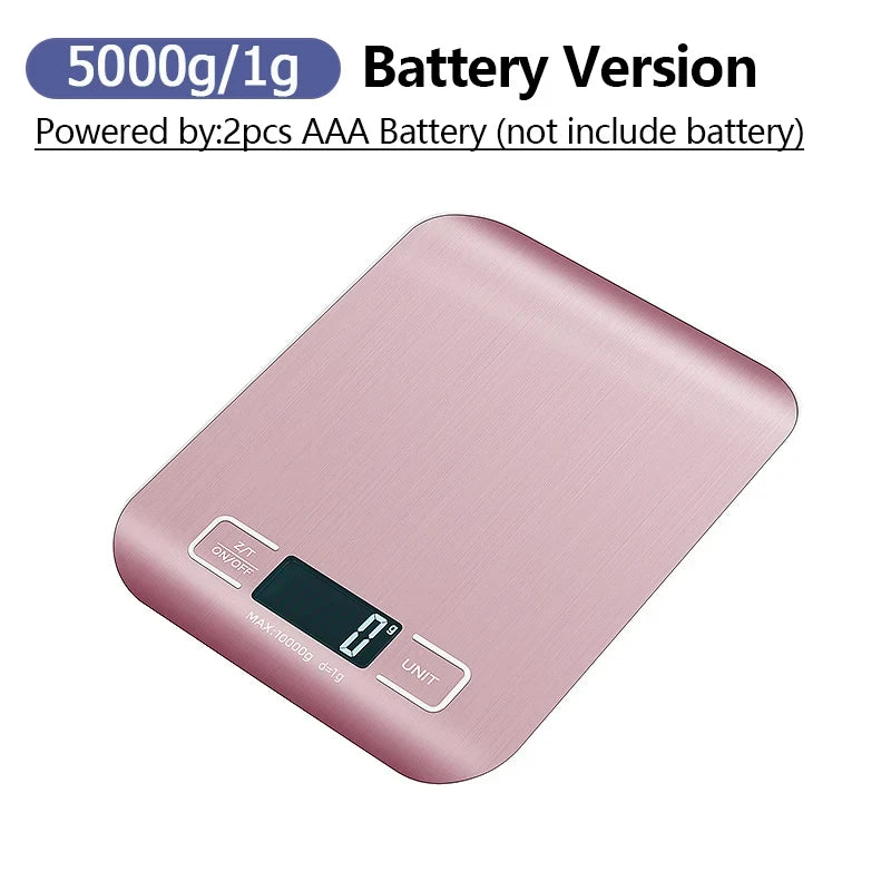 Rechargeable Kitchen Scale with LCD Display Stainless Steel Design - Smarsty