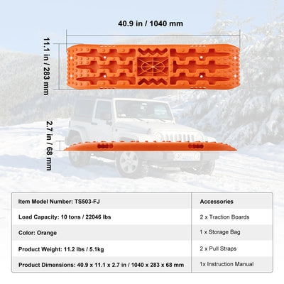 SucceBuy 10 TON Traction Boards with PP Material Recovery Boards for Off-road Vehicle Car Pickup SUV RV Pair Tire Traction Mats - Smarsty