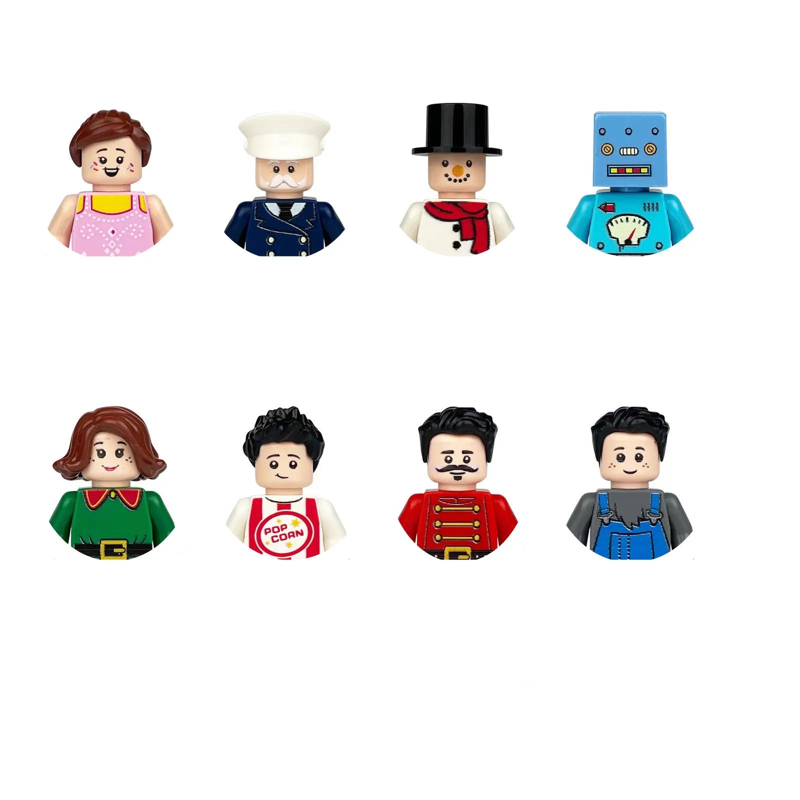 building blocks action doll mini city figures toys girls soldiers policeman robot worker fireman farmer cook movie characters
