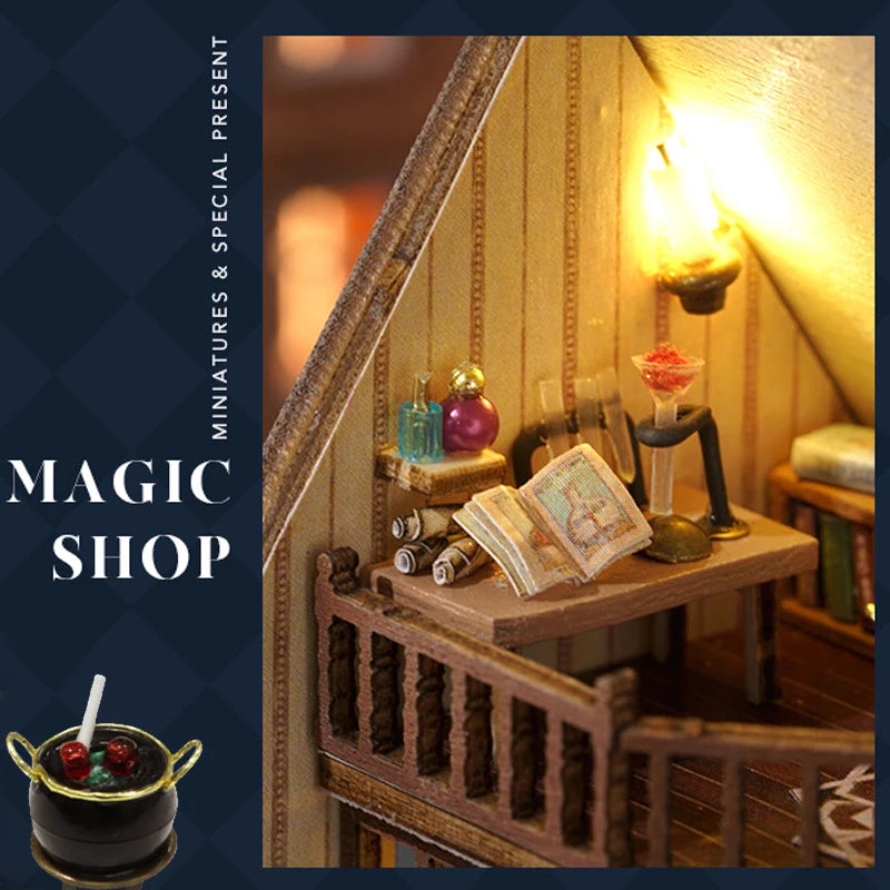 DIY Mini Wooden Doll House Assembly Building Model Pink Princess Villa Architecture Kit 3D Puzzle Dollhouse With Furniture Gifts by Smarsty