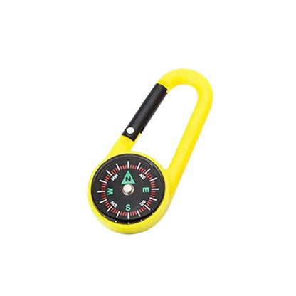 Outdoor Compass Carabiner Mini Camping Keychain Mountaineering Hiking Backpack Buckle with Compass Survival Children Gifts