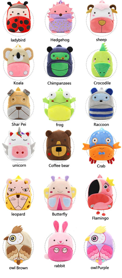 Soft Plush Kids Backpack With Cartoon Animal Design - Smarsty