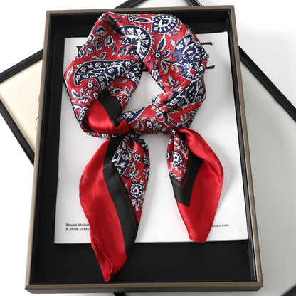 Silk Square Scarf for Women Summer Head Wrap - Smarsty