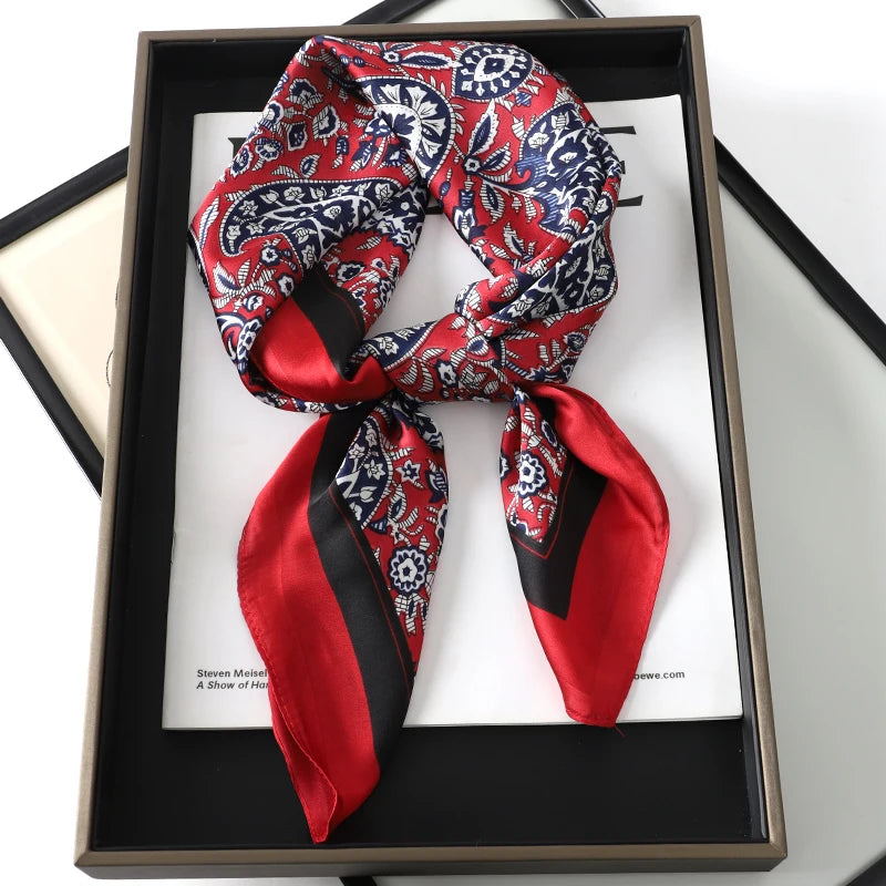 Silk Square Scarf for Women Summer Head Wrap - Smarsty
