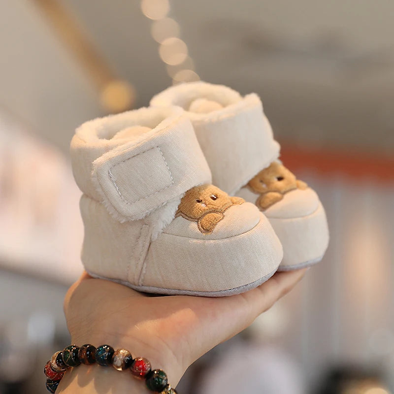 Soft Soled Bear Baby Snow Boots Warm Plush First Walkers - Smarsty