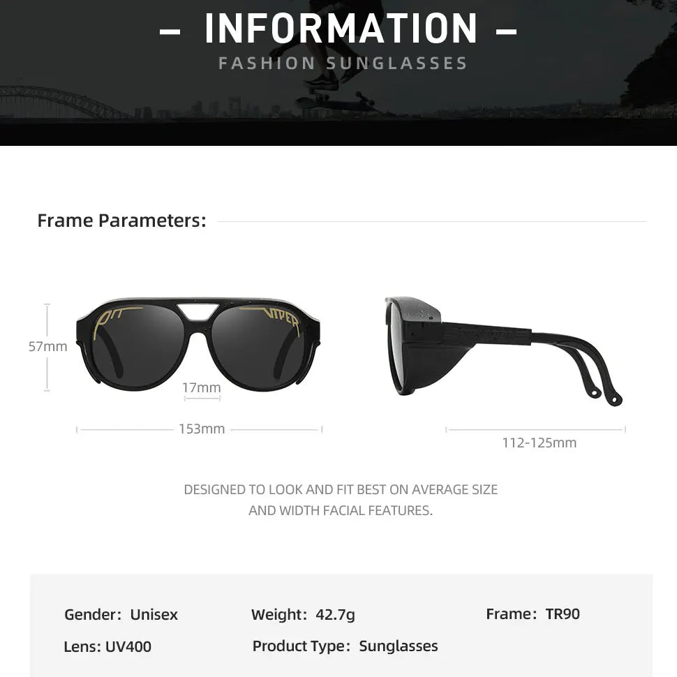 Steampunk Pit Viper Cycling Glasses Adult UV400 Men Women Sunglasses Designer Steam Punk Eyewear Vintage Retro Sun Goggles