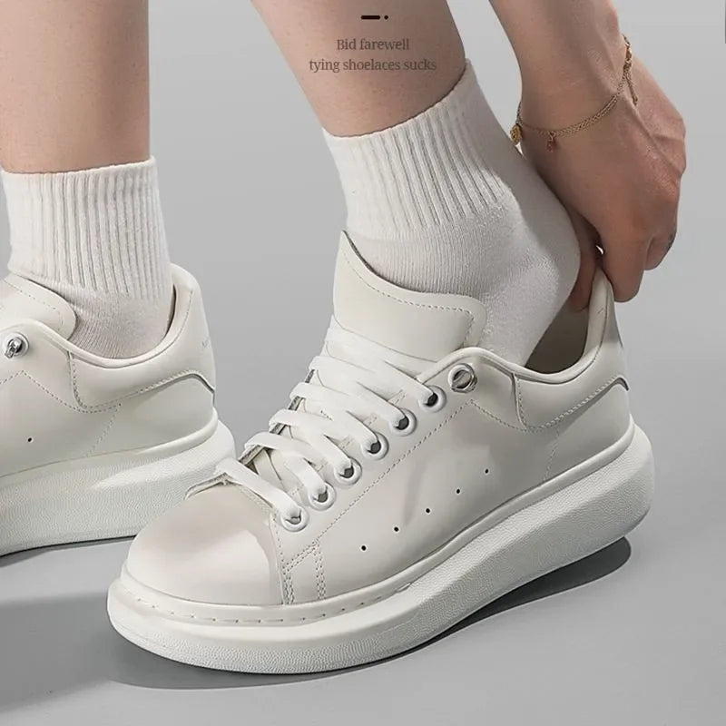 Flat Elastic Shoe Laces Sneakers No Tie Shoelaces for Shoes Tennis Quick Shoelace Clips Without Ties Shoe Accessories Kids Adult - Smarsty