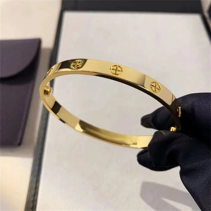 Gold Color Zircon Cross Nut Nail Bracelet for Women - Smarsty