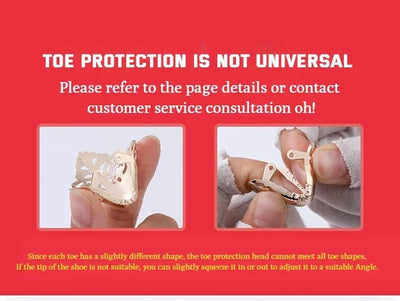 Women High Heel Metal Toe Cap Wear and Tear Concealer Anti-kicking Leather Shoes Point Protector Flat Shoe Tips Cap Accessorices - Smarsty