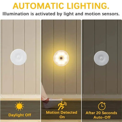 Rechargeable Motion Sensor LED Night Light for Easy Lighting - Smarsty