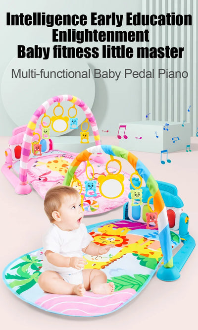 Baby Fitness Stand Music Play Gym Activity Toys Newborn Piano Crawling Blanket Pedal Game Pad Early Education 0-36 Months Gifts by Smarsty
