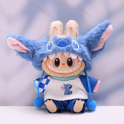 for 17cm Labubu Doll Clothes Fashion Clothes Plush Stitch Set Doll Clothes Cute Cartoon Sets Dolls Accessories Gifts - Smarsty