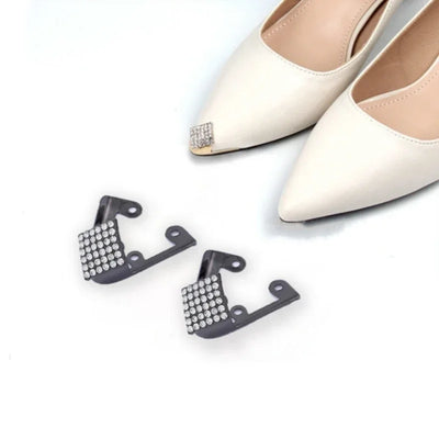 Women High Heel Metal Toe Cap Wear and Tear Concealer Anti-kicking Leather Shoes Point Protector Flat Shoe Tips Cap Accessorices - Smarsty