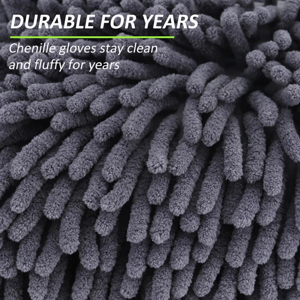 Thickened Chenille Car Wash Gloves Double Sided Plush - Smarsty