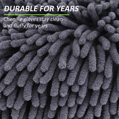 Thickened Chenille Car Wash Gloves Double Sided Plush - Smarsty