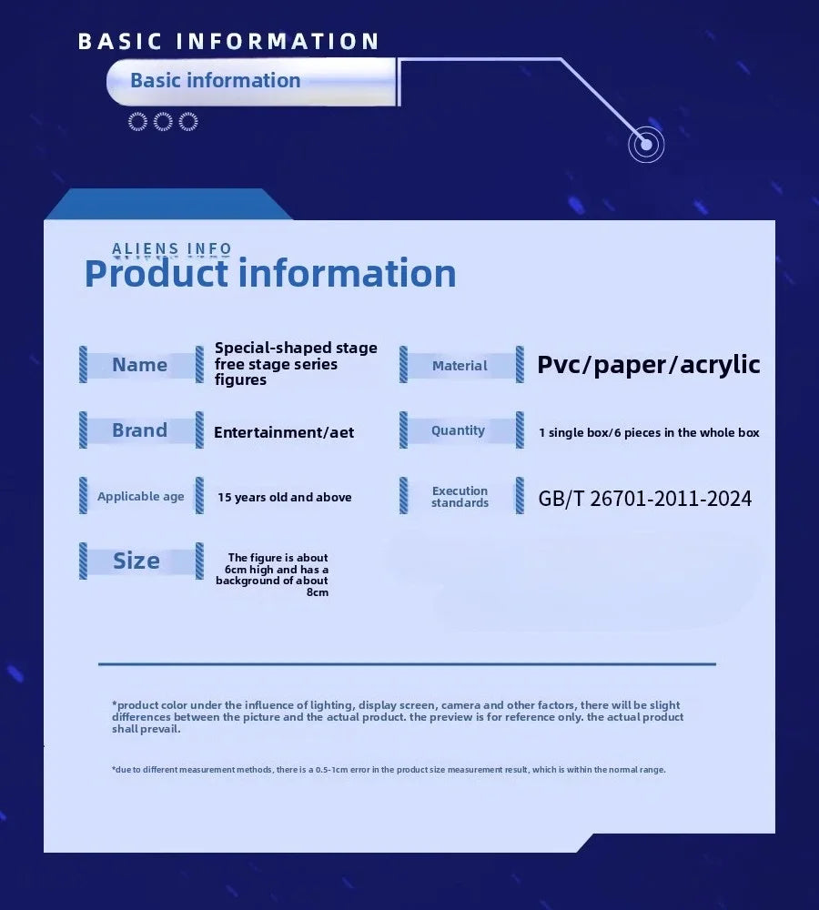 6PCS Blind Box Alien Stage Free Stage Series TILL Two-dimensional Animation Peripherals Collection Model Doll Surprise Gifts Toy by Smarsty