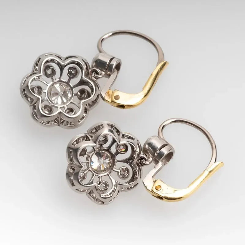 Gorgeous Flower Crystal Drop Earrings for Elegant Weddings - Smarsty