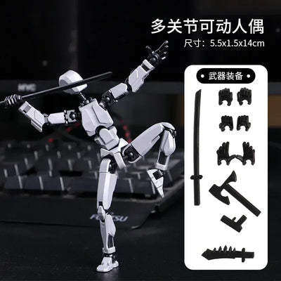 DIY Luminous T13 Multi-Jointed Movable Shapeshift Robot 3D Printed Mannequin Lucky robot and dog Action Figures Toys kids Gifts - Smarsty