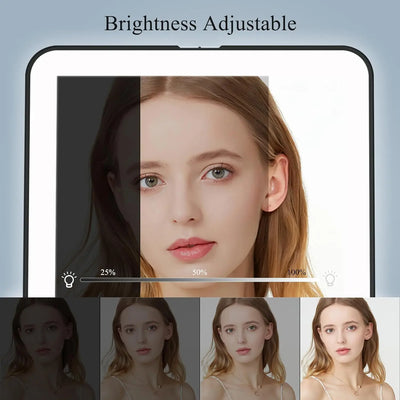 LED Portable Makeup Mirror with Touch Screen and Adjustable Light - Smarsty