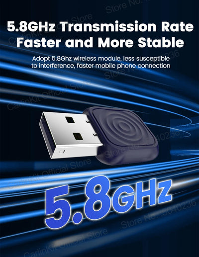 CarlinKit 5.0 Mini Ultra Wireless Adapter Wireless CarPlay Android Auto For OEM Car Plug and Play WiFi Bluetooth Auto Connection - Smarsty
