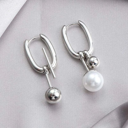 Fashion Metal Pearl Drop Earrings for Women Stylish Jewelry - Smarsty