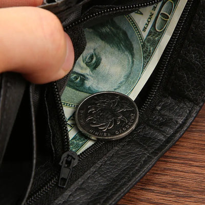 Men Wallets Leather Zipper Purse Man Slim Card Horders Quality Male Short Multi-card Wallet Coin Pocket Purse - Smarsty