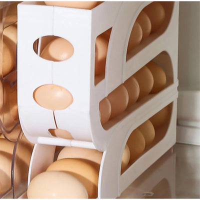 Automatic Roll-out Egg Storage Device Household Refrigerator Storage Box Egg Box Can Hold 30 Eggs High Quality Egg Rack Kitchen by Smarsty
