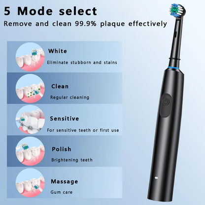 Waterproof Electric Toothbrush with 8 Heads and Timer - Smarsty