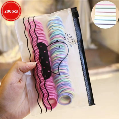 Cute Kids Hair Ties Colorful Elastic Set No Metal Seam - Smarsty
