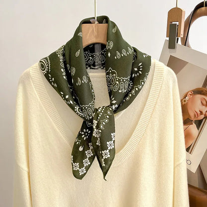 Breathable Cashew Print Silk Scarf for Women - Smarsty
