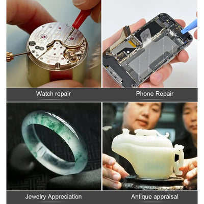 Telescopic Jeweler Magnifier 8X/15X/23X Loupes 2 LED Light Lens Magnifying Glasses for precision work Eyewear Reading Watchmaker
