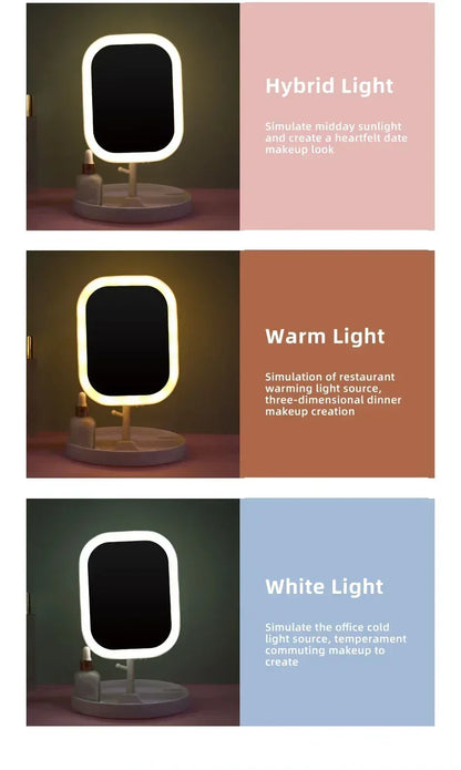 LED Vanity Mirror with Adjustable Three-Color Light - Smarsty