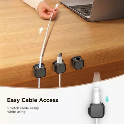 Magnetic Cable Clip Cable Holder Adhesive Wire Keeper Cord Cable Organizer for Home Office Under Desk Management - Smarsty