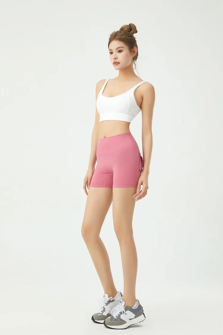 Peach Butt Fitness Shorts Women's Exercise Three-Quarter Pants Cargo Air Dry Pocket Yoga  Tight  Lift Summer - Smarsty
