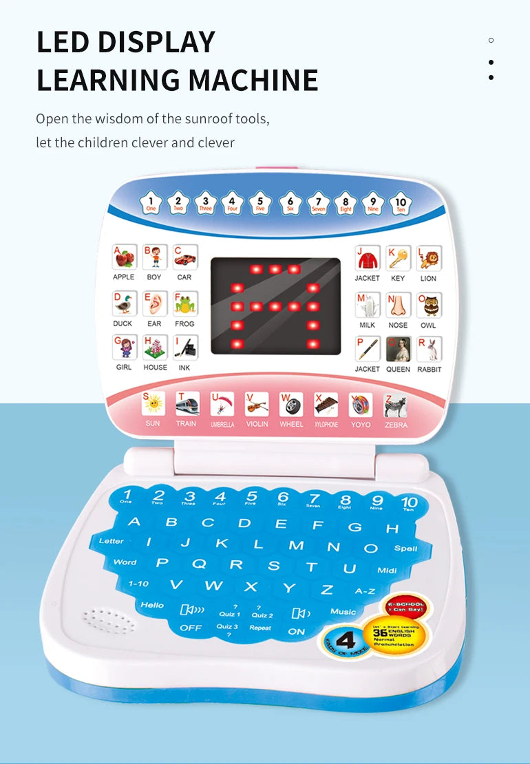 Learning Machine Laptop Computer Child Electronic Preschool Language Education Toys Gift Toddler Kid Developing Cognitive Skills - Smarsty