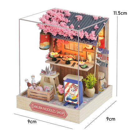 Wooden Mini Miniature Doll House DIY Small House Kit 3D Puzzle Building Assembly House Furniture Toy Children's Birthday Gifts