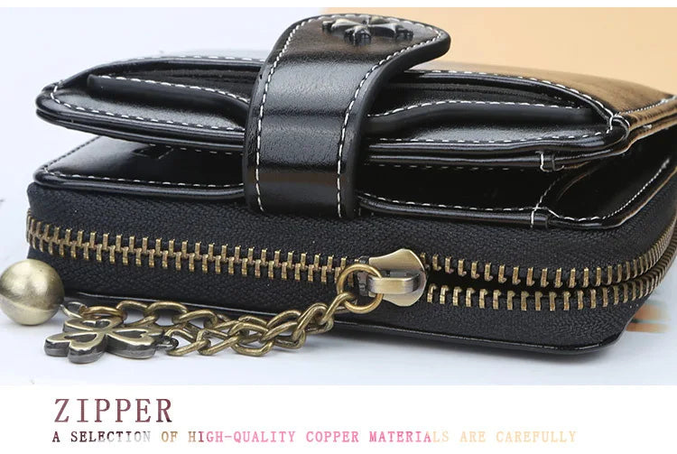 2023 New Women Wallets Fashion Short PU Leather Top Quality Card Holder Female Zipper Purse - Smarsty