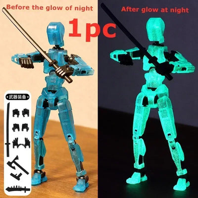 DIY Luminous T13 Multi-Jointed Movable Shapeshift Robot 3D Printed Mannequin Lucky robot and dog Action Figures Toys kids Gifts - Smarsty