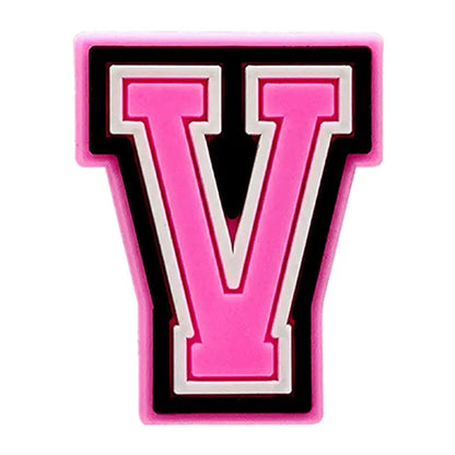 Pink Letter Shoe Charms for Crocs Accessories Women Clogs Pins Men Badge Kids Jeans Girls Decorations Buckle Shoes Accessories