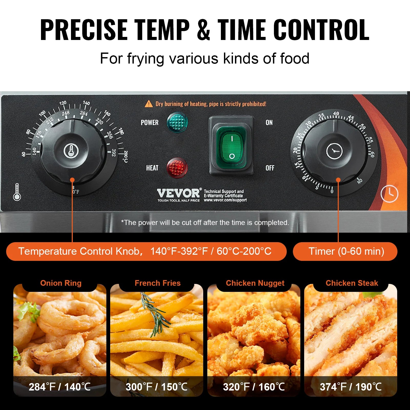 SucceBuy Commercial Deep Fryer Electric Countertop Fryer with Basket Stainless Steel Single Oil Fryer with Time & Temp Control - Smarsty