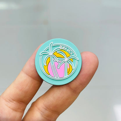 1pcs PVC Hawaii Summer Vibes Surf Sun Sand Aloha Coconut Turtle Shoe Charms Slippers Shoe Decoration Buckle Clog DIY Wristbands