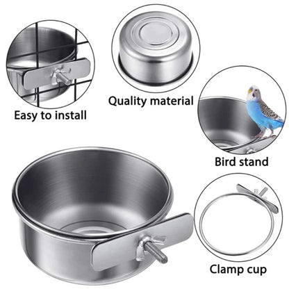 Stainless Steel Pet Food Dish for Birds and Small Animals - Smarsty