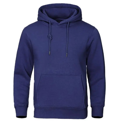 Autumn Winter Men Fleece Warm Mens Sweatshirt Casual Solid Color Streetwear Pullovers Sport School Fashion Hot Sale Hoodies - Smarsty