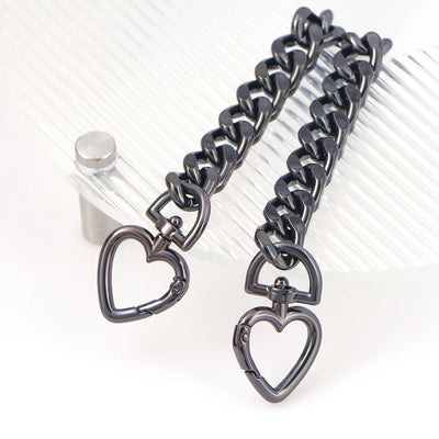 1pc Metal Purse Chain Strap Extender Heart Shape Purse Chain for Accessory Charms, Lengthen Crossbody Shoulder Handbags Strap - Smarsty