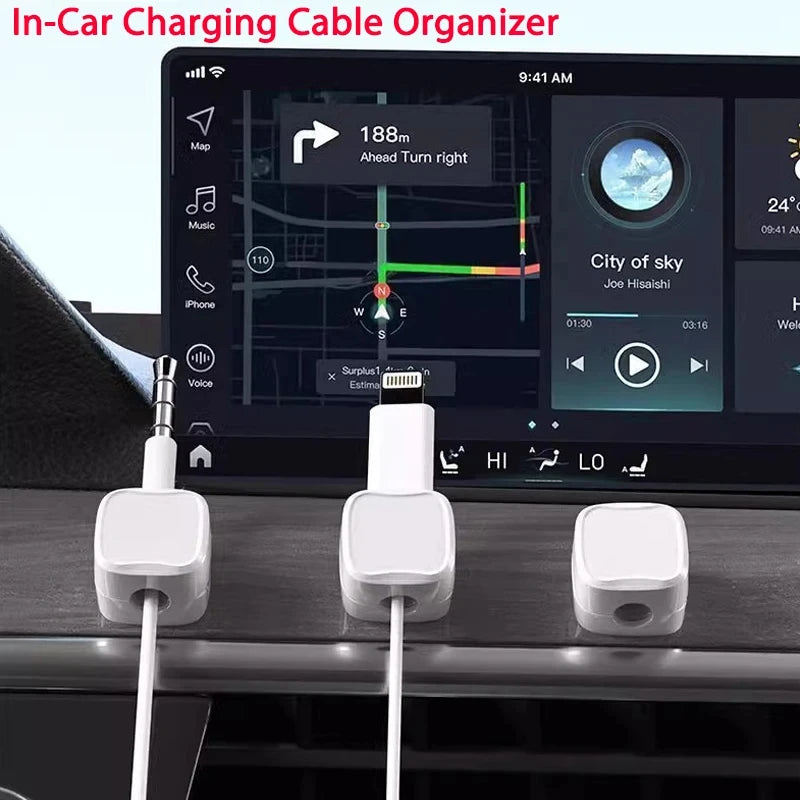 Magnetic Cable Clip Cable Holder Adhesive Wire Keeper Cord Cable Organizer for Home Office Under Desk Management - Smarsty