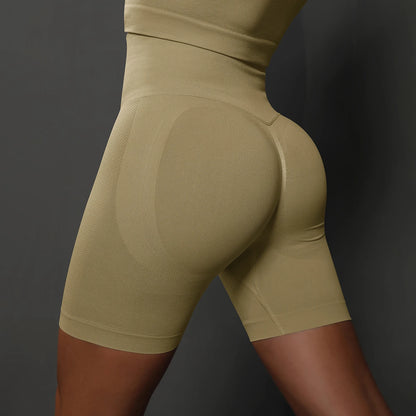 Yoga Shorts Women Sports Shorts Seamless Gym Workout Shorts High Waist Push Up Fitness Sports Shorts Cycling Shorts - Smarsty