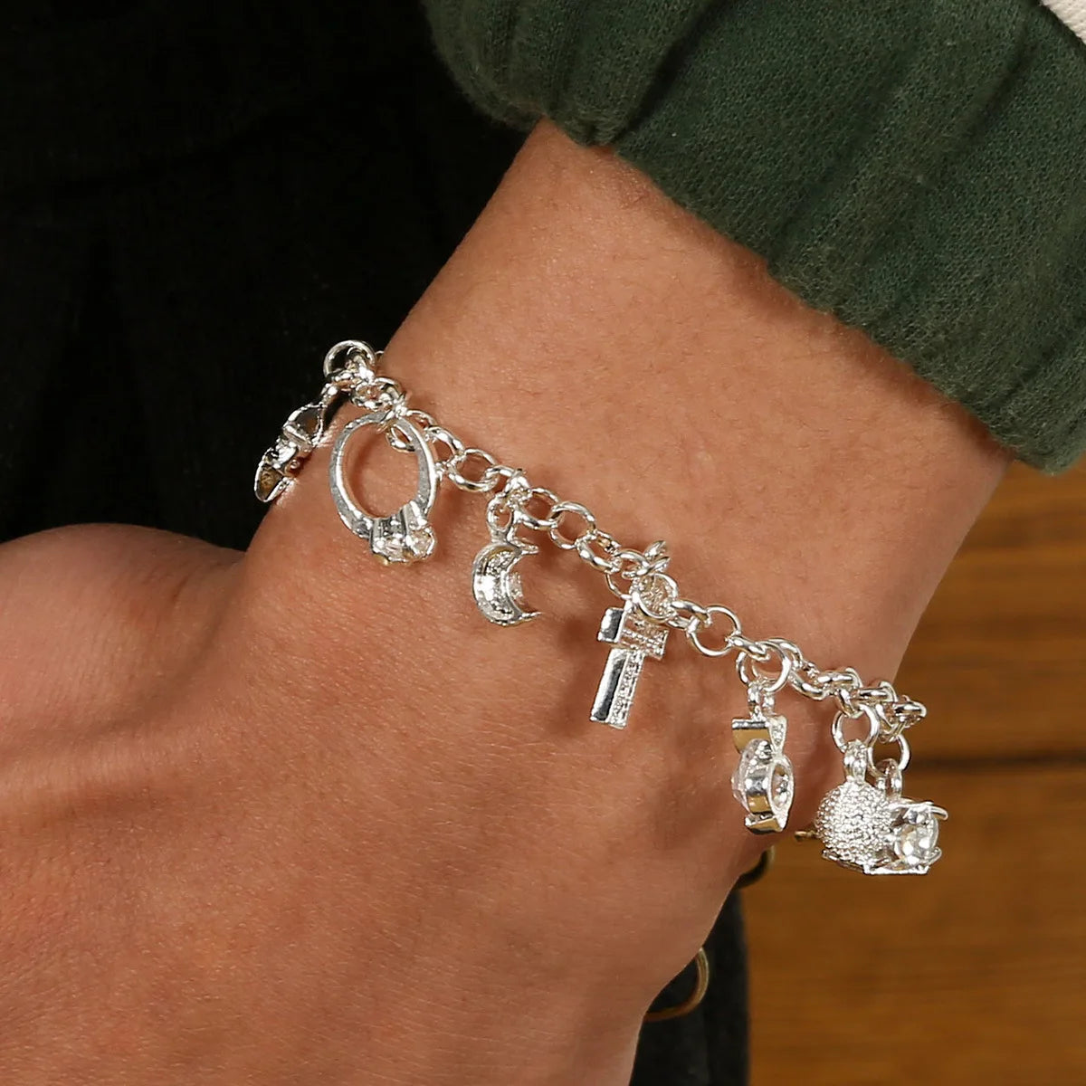 Mens Stainless Steel Double Chain Cross Bracelet Durable Hip Hop Jewelry - Smarsty