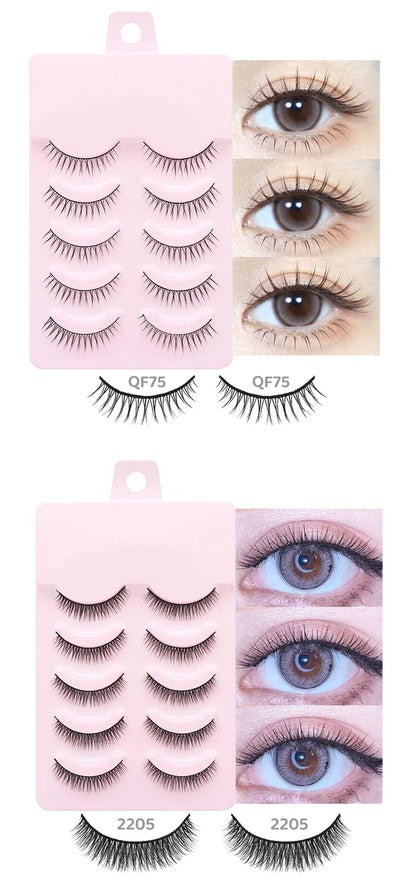 DINGSEN 5 Pairs Soft Natural Long False Eyelashes - Smarsty