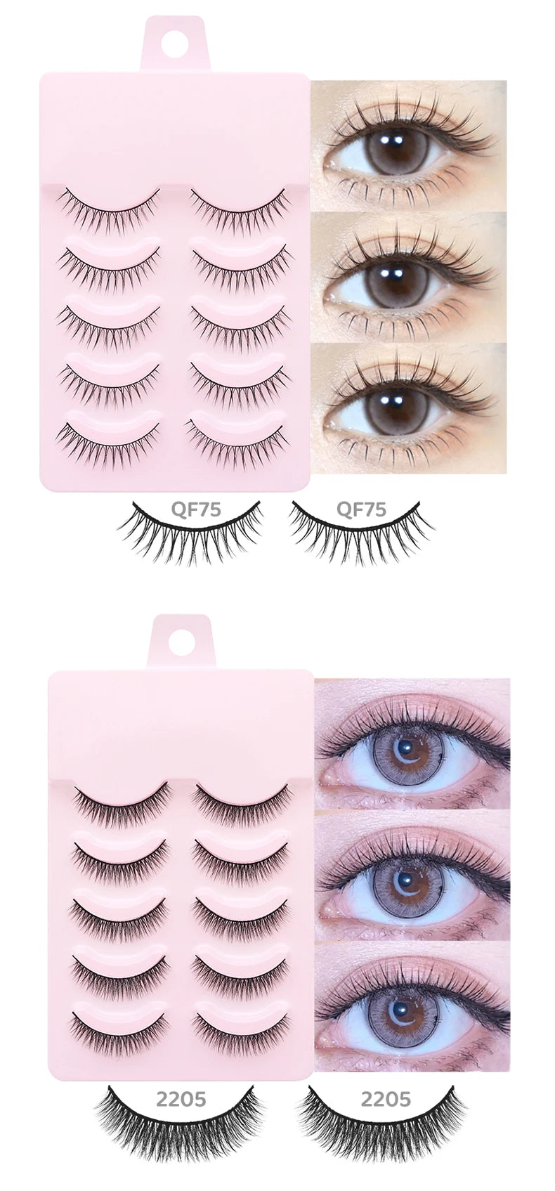 DINGSEN 5 Pairs Soft Natural Long False Eyelashes - Smarsty