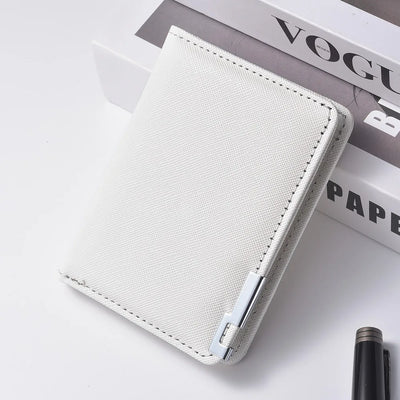 Black Faux Leather Small Slim Business-Style Wallet - Multiple Card Slots, Credit Card and Driver's License Holder, Geometric In - Smarsty